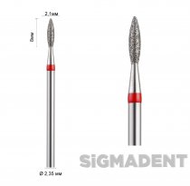 Фреза алмазна 243 (Полум'я гостре коротке) розмір 021 (1шт) ASF