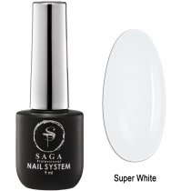 Гель-лак SAGA для ногтей Super White, Білий, 10мл