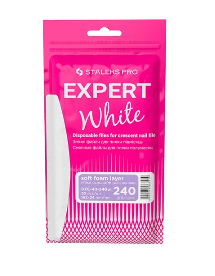 Набір змінних файлів DFE-40-240w білі для пилки арка, 240гріт (30 шт/уп) - фотография товара. Купить с доставкой в интернет магазине Nailmag 
