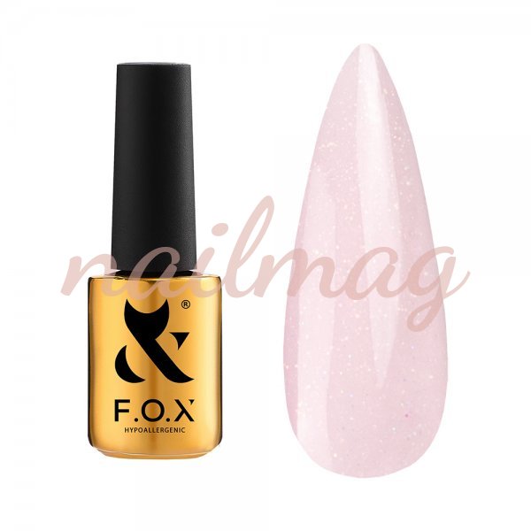 Базове покриття FOX Cover Base Shimmer 002 Ніжно-рожевий, 14мл - фотография товара. Купить с доставкой в интернет магазине Nailmag 