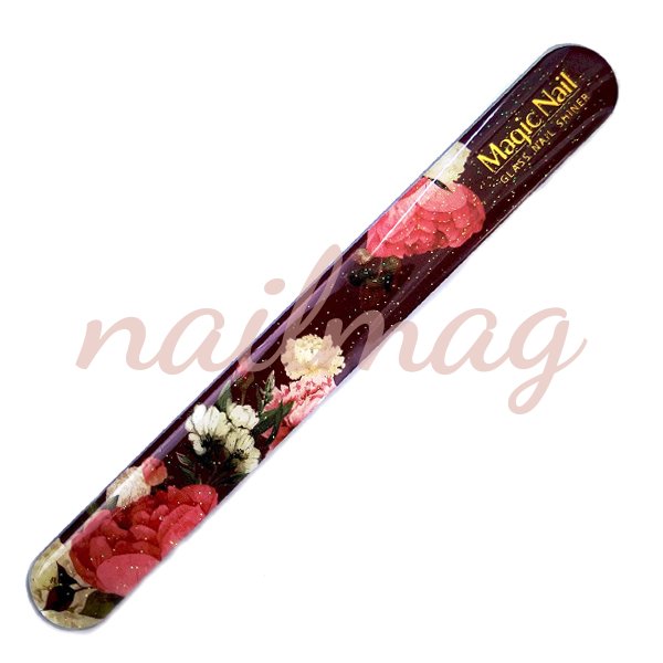 Cтеклянная пилочка MagicNail /F-06/ Розы на коричневом - фотография товара. Купить с доставкой в интернет магазине Nailmag 
