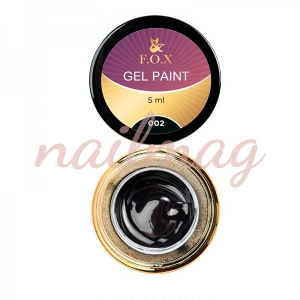 Гель-краска Gel paint FOX №2 (черный), 5 мл - фотография товара. Купить с доставкой в интернет магазине Nailmag 