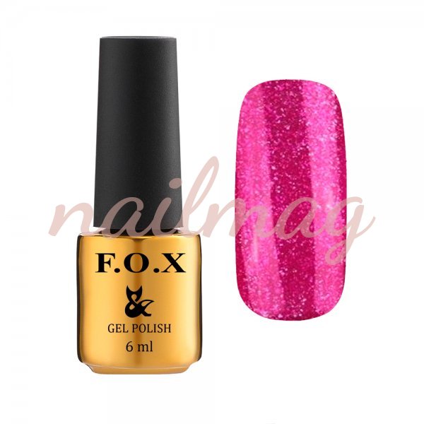 Гель-лак FOX для ногтей №006, Фуксия с блестками, 6мл - фотография товара. Купить с доставкой в интернет магазине Nailmag 