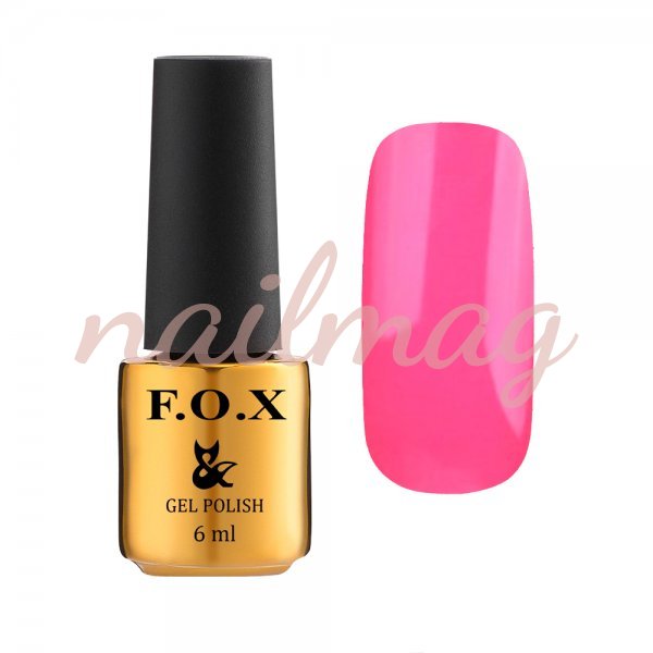 Гель-лак FOX для нігтів №021, Яскраво-рожевий неон, 6мл