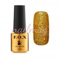 Гель-лак FOX для ногтей №038, Золотой глиттер, 6мл