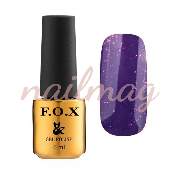 Гель-лак FOX для ногтей №071, Фиолетовый с шиммером, 6мл