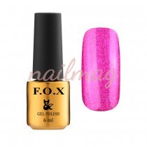 Гель-лак FOX для ногтей №123, Фуксия с шиммером, 6мл
