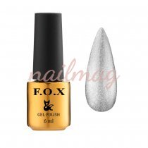 Гель-лак FOX для нігтів Crystal Cat Eye №002, Срібло, 6мл