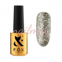 Гель-лак FOX для нігтів Hangover №007, Золотий гліттер, 7мл