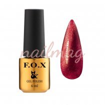Гель-лак FOX для ногтей Quartz №003, Малиновый глиттер, 6мл