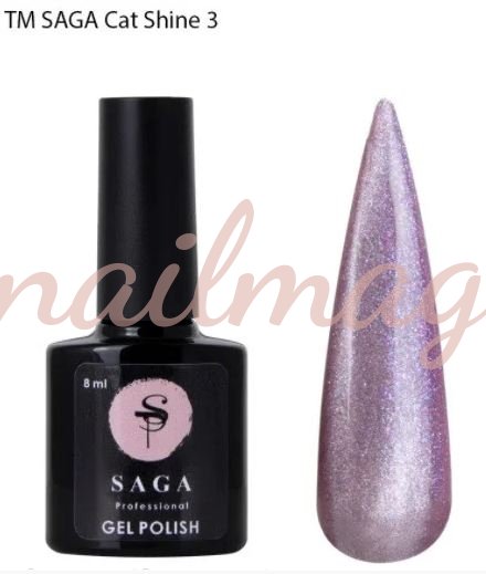 Гель-лак SAGA для ногтей Cat Shine №003, Светло-Розовый, 8мл - фотография товара. Купить с доставкой в интернет магазине Nailmag 