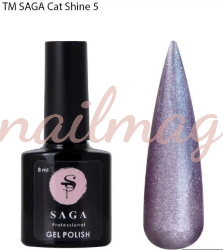Гель-лак SAGA для ногтей Cat Shine №005, Темно-розовый, 8мл