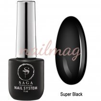 Гель-лак SAGA для ногтей Super Black, Черный, 9мл