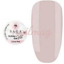 Гель моделирующий Saga Builder Gel Veil №01 (Св.розовый), 15 мл