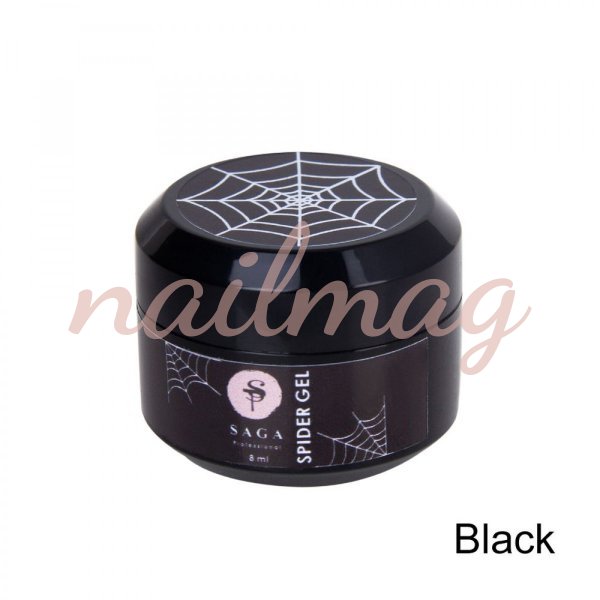 Гель-павутинка Saga Professional Spider Black (чорний), 8мл - фотография товара. Купить с доставкой в интернет магазине Nailmag 