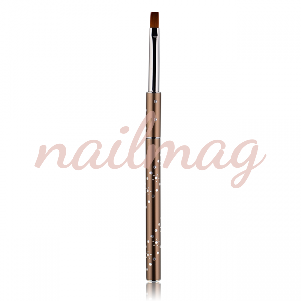 Пензлик для гелю коричневий плоский №4 (нейлон) - фотография товара. Купить с доставкой в интернет магазине Nailmag 