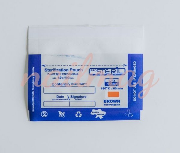 Пакети прозорі ProSteril для стерилизації сухожар,60х100мм (100 шт/уп) - фотография товара. Купить с доставкой в интернет магазине Nailmag 