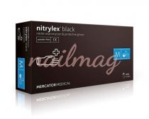 Перчатки нитриловые текстрированные NITRYLEX BLACK (50пар/уп), черные