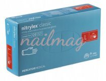Перчатки нитриловые текстурированные NITRYLEX CLASSIC (50пар/уп), голубые