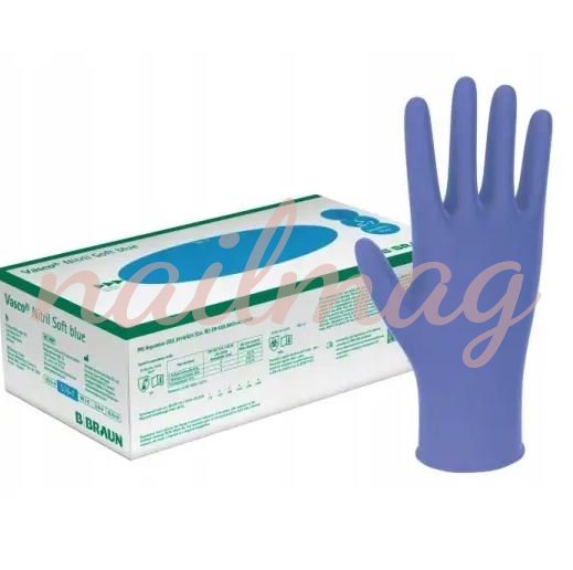 Рукавички нітрилові текстуровані VASCO розмір М (75пар/уп), блакитні - фотография товара. Купить с доставкой в интернет магазине Nailmag 