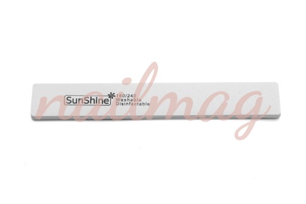 Пилка для нігтів SUNshine широка пряма, біла (180/240)