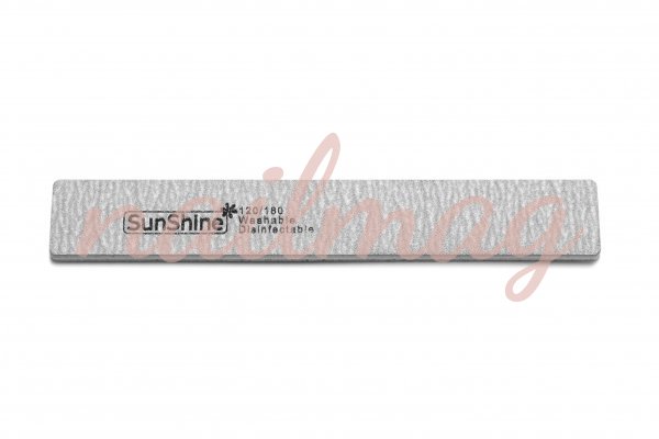 Пилка для нігтів SUNshine широка пряма, сіра (120/180) - фотография товара. Купить с доставкой в интернет магазине Nailmag 