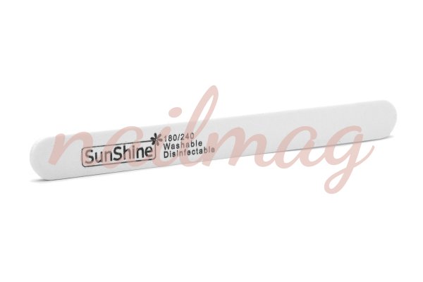 Пилка для нігтів SUNshine закруглена пряма, біла (180/240)