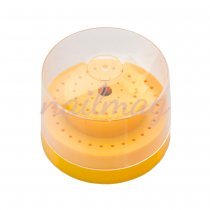 Підставка для борів кругла з кришкою (50 прямих + 10турбінних), жовта