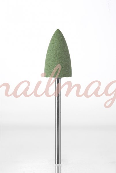 Полір силіконовий QUEEN 9015, конус, зелений жорсткий - фотография товара. Купить с доставкой в интернет магазине Nailmag 