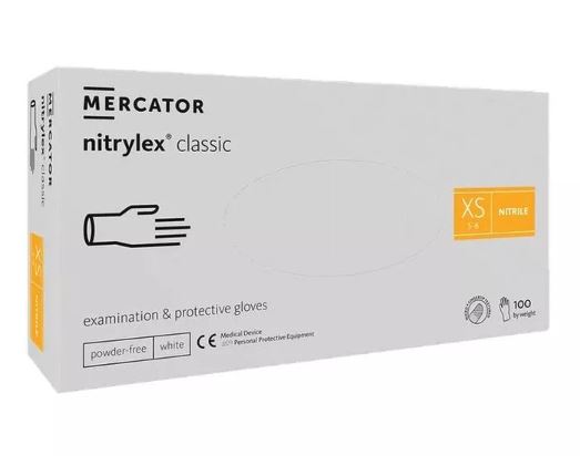 Рукавички нітрилові NITRYLEX WHITE (50пар/уп), білі - фотография товара. Купить с доставкой в интернет магазине Nailmag 
