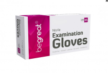Перчатки нитриловые текстурированные BEGREAT (50пар/уп), нежно-розовые