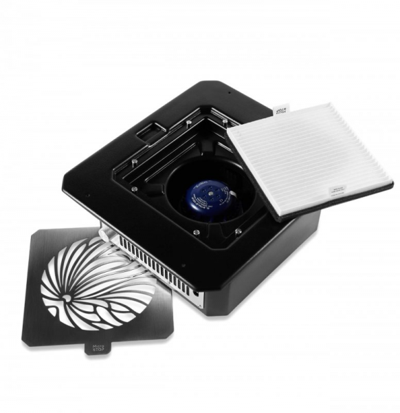 Витяжка вбудована з HEPA фільтром HEPA фільтром Microstop Prof Black, 56Вт - фотография товара. Купить с доставкой в интернет магазине Nailmag 